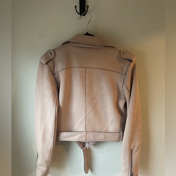 Forever 21 Faux Suede Pink Moto Jacket Women’s Medium - Picture 5 of 6